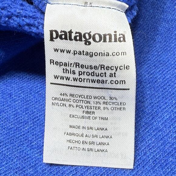 Patagonia Woolie Fleece Pullover Mens Medium 1/4 Zip Wool Blend Sweater Blue - Picture 8 of 10